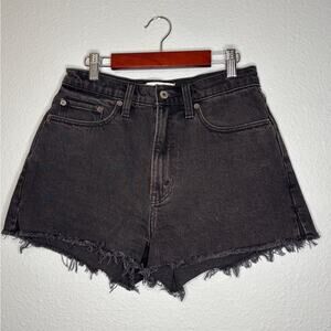 Abercrombie & Fitch Curve Love The Mom Short High Rise Black Cut Off Shorts 26 2
